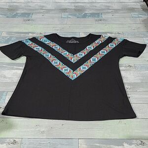 Crazy Train Aztec Western Shirt sz Large